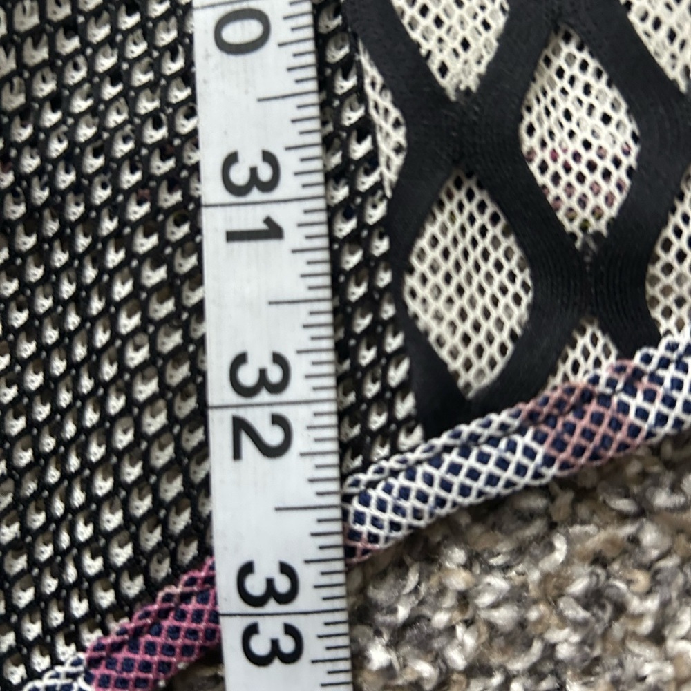 Kamana mesh fabric and mixed texture cardigan draping hem size small - Picture 12 of 13